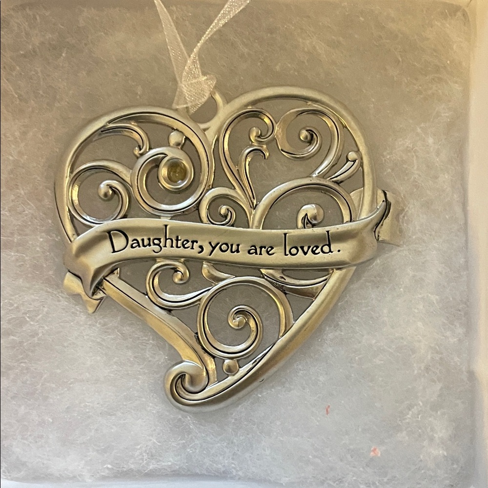 Belk Silver Heart Ornament with  Daughter, you are loved